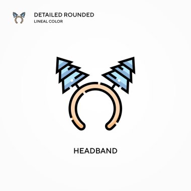 Saç bandı vektör simgesi. Modern vektör illüstrasyon kavramları. Düzenlemesi ve kişiselleştirmesi kolay.
