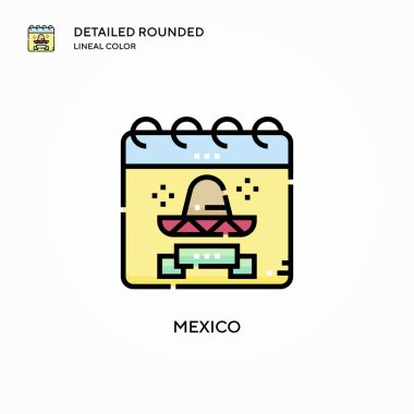 Meksika vektör ikonu. Modern vektör illüstrasyon kavramları. Düzenlemesi ve kişiselleştirmesi kolay.