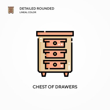 Çekmece vektör simgesi. Modern vektör illüstrasyon kavramları. Düzenlemesi ve kişiselleştirmesi kolay.