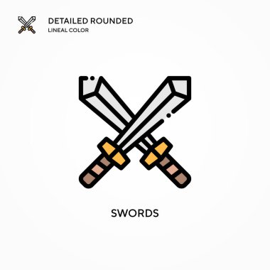 Kılıç vektör simgesi. Modern vektör illüstrasyon kavramları. Düzenlemesi ve kişiselleştirmesi kolay.