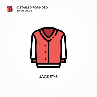 Ceket-3 vektör simgesi. Modern vektör illüstrasyon kavramları. Düzenlemesi ve kişiselleştirmesi kolay.