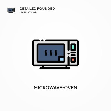 Mikrodalga fırın vektör ikonu. Modern vektör illüstrasyon kavramları. Düzenlemesi ve kişiselleştirmesi kolay.