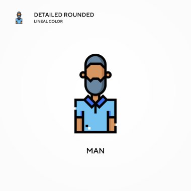 İnsan vektör simgesi. Modern vektör illüstrasyon kavramları. Düzenlemesi ve kişiselleştirmesi kolay.