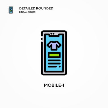 Mobil-1 vektör simgesi. Modern vektör illüstrasyon kavramları. Düzenlemesi ve kişiselleştirmesi kolay.