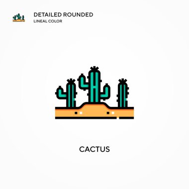 Kaktüs vektör simgesi. Modern vektör illüstrasyon kavramları. Düzenlemesi ve kişiselleştirmesi kolay.