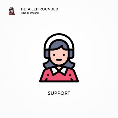 Vektör simgesini destekle. Modern vektör illüstrasyon kavramları. Düzenlemesi ve kişiselleştirmesi kolay.