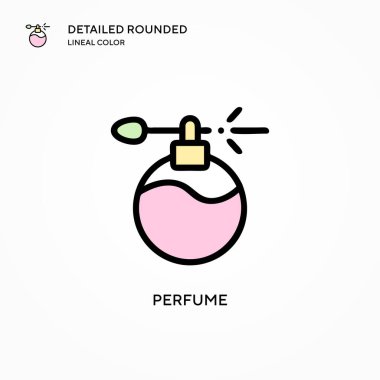 Parfüm vektör simgesi. Modern vektör illüstrasyon kavramları. Düzenlemesi ve kişiselleştirmesi kolay.