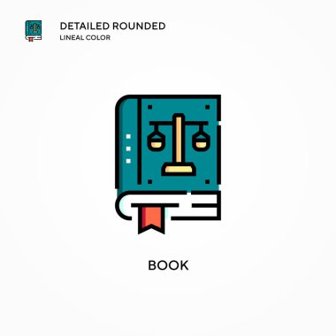 Kitap vektör simgesi. Modern vektör illüstrasyon kavramları. Düzenlemesi ve kişiselleştirmesi kolay.