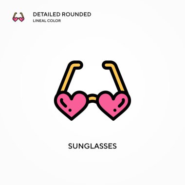 Güneş gözlüğü vektör simgesi. Modern vektör illüstrasyon kavramları. Düzenlemesi ve kişiselleştirmesi kolay.