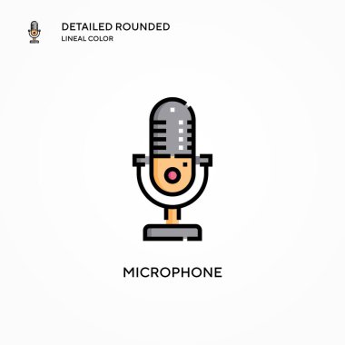 Mikrofon vektör simgesi. Modern vektör illüstrasyon kavramları. Düzenlemesi ve kişiselleştirmesi kolay.