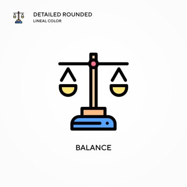 Denge vektör simgesi. Modern vektör illüstrasyon kavramları. Düzenlemesi ve kişiselleştirmesi kolay.