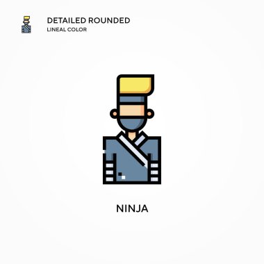 Ninja vektör simgesi. Modern vektör illüstrasyon kavramları. Düzenlemesi ve kişiselleştirmesi kolay.