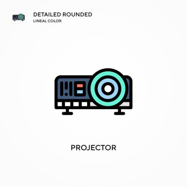 Projektör vektör simgesi. Modern vektör illüstrasyon kavramları. Düzenlemesi ve kişiselleştirmesi kolay.