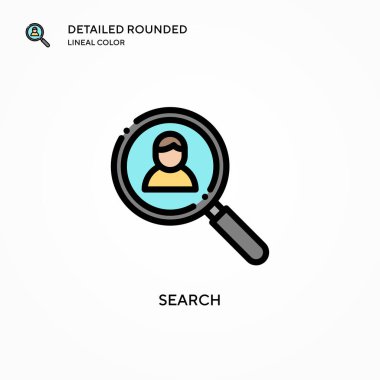 Arama vektör simgesi. Modern vektör illüstrasyon kavramları. Düzenlemesi ve kişiselleştirmesi kolay.