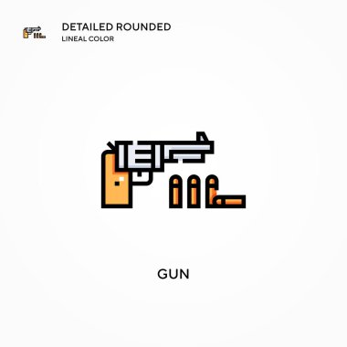 Silah vektör simgesi. Modern vektör illüstrasyon kavramları. Düzenlemesi ve kişiselleştirmesi kolay.