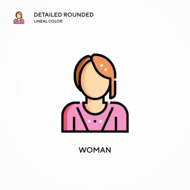 Kadın vektör simgesi. Modern vektör illüstrasyon kavramları. Düzenlemesi ve kişiselleştirmesi kolay.
