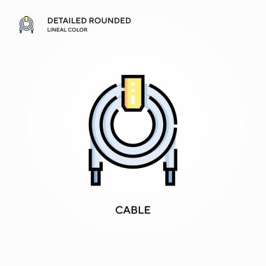 Kablo vektör simgesi. Modern vektör illüstrasyon kavramları. Düzenlemesi ve kişiselleştirmesi kolay.