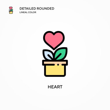 Kalp vektör simgesi. Modern vektör illüstrasyon kavramları. Düzenlemesi ve kişiselleştirmesi kolay.