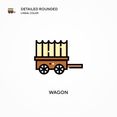 Vagon vektör simgesi. Modern vektör illüstrasyon kavramları. Düzenlemesi ve kişiselleştirmesi kolay.