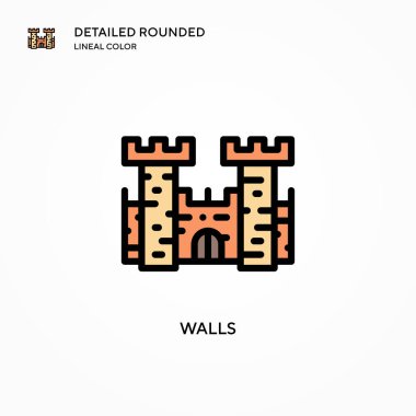 Duvar vektör simgesi. Modern vektör illüstrasyon kavramları. Düzenlemesi ve kişiselleştirmesi kolay.