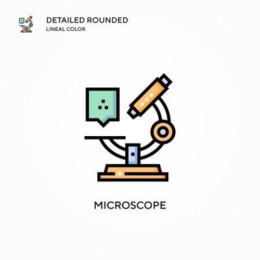 Mikroskop vektör simgesi. Modern vektör illüstrasyon kavramları. Düzenlemesi ve kişiselleştirmesi kolay.