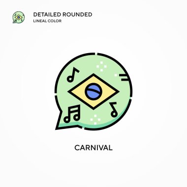 Karnaval vektör simgesi. Modern vektör illüstrasyon kavramları. Düzenlemesi ve kişiselleştirmesi kolay.