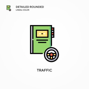 Trafik vektör simgesi. Modern vektör illüstrasyon kavramları. Düzenlemesi ve kişiselleştirmesi kolay.