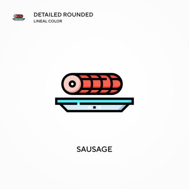 Sosis vektör simgesi. Modern vektör illüstrasyon kavramları. Düzenlemesi ve kişiselleştirmesi kolay.