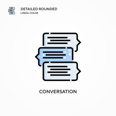 Konuşma vektör simgesi. Modern vektör illüstrasyon kavramları. Düzenlemesi ve kişiselleştirmesi kolay.