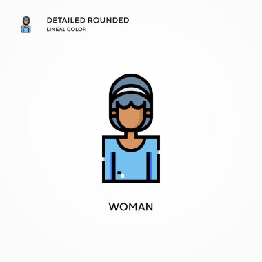 Kadın vektör simgesi. Modern vektör illüstrasyon kavramları. Düzenlemesi ve kişiselleştirmesi kolay.