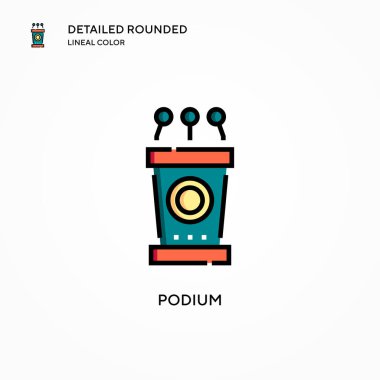 Podyum vektör simgesi. Modern vektör illüstrasyon kavramları. Düzenlemesi ve kişiselleştirmesi kolay.