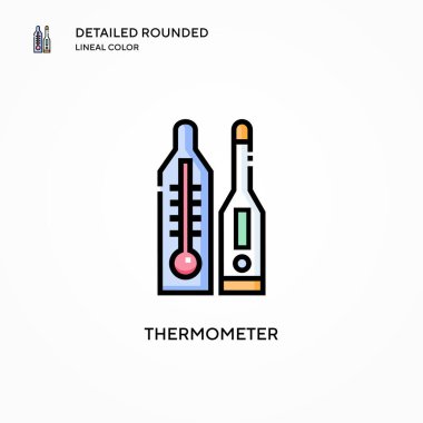 Termometre vektör simgesi. Modern vektör illüstrasyon kavramları. Düzenlemesi ve kişiselleştirmesi kolay.