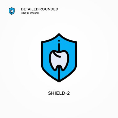 Kalkan-2 vektör simgesi. Modern vektör illüstrasyon kavramları. Düzenlemesi ve kişiselleştirmesi kolay.