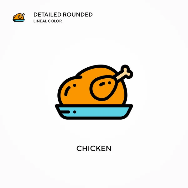 Icono Vector Pollo Conceptos Modernos Ilustración Vectorial Fácil Editar Personalizar — Archivo Imágenes Vectoriales