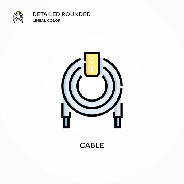 Icono Vector Cable Conceptos Modernos Ilustración Vectorial Fácil Editar Personalizar — Vector de stock