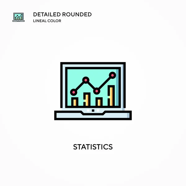 Statistics Vector Icon Modern Vector Illustration Concepts Easy Edit Customize — Stock Vector