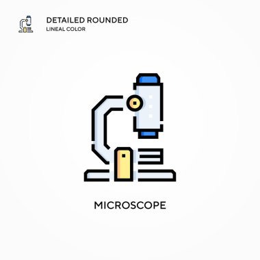 Mikroskop vektör simgesi. Modern vektör illüstrasyon kavramları. Düzenlemesi ve kişiselleştirmesi kolay.