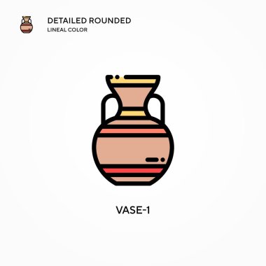 Vazo-1 vektör simgesi. Modern vektör illüstrasyon kavramları. Düzenlemesi ve kişiselleştirmesi kolay.