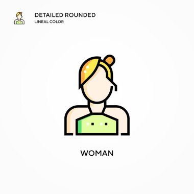 Kadın vektör simgesi. Modern vektör illüstrasyon kavramları. Düzenlemesi ve kişiselleştirmesi kolay.