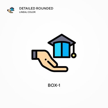 Kutu-1 vektör simgesi. Modern vektör illüstrasyon kavramları. Düzenlemesi ve kişiselleştirmesi kolay.