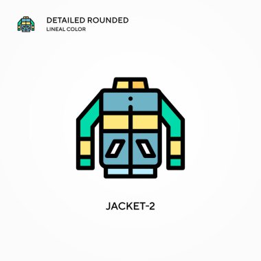 Ceket-2 vektör simgesi. Modern vektör illüstrasyon kavramları. Düzenlemesi ve kişiselleştirmesi kolay.