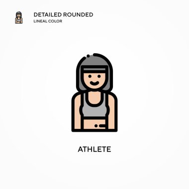 Sporcu vektör simgesi. Modern vektör illüstrasyon kavramları. Düzenlemesi ve kişiselleştirmesi kolay.