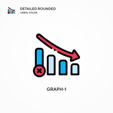 Grafik-1 vektör simgesi. Modern vektör illüstrasyon kavramları. Düzenlemesi ve kişiselleştirmesi kolay.