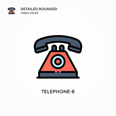 Telefon-8 vektör simgesi. Modern vektör illüstrasyon kavramları. Düzenlemesi ve kişiselleştirmesi kolay.
