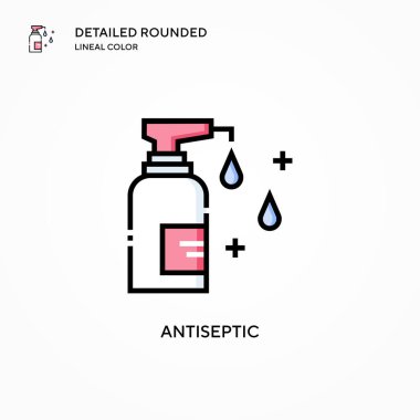 Antiseptik vektör ikonu. Modern vektör illüstrasyon kavramları. Düzenlemesi ve kişiselleştirmesi kolay.