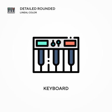 Klavye vektör simgesi. Modern vektör illüstrasyon kavramları. Düzenlemesi ve kişiselleştirmesi kolay.