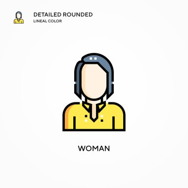 Kadın vektör simgesi. Modern vektör illüstrasyon kavramları. Düzenlemesi ve kişiselleştirmesi kolay.