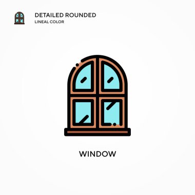 Pencere vektör simgesi. Modern vektör illüstrasyon kavramları. Düzenlemesi ve kişiselleştirmesi kolay.