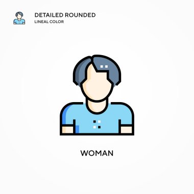 Kadın vektör simgesi. Modern vektör illüstrasyon kavramları. Düzenlemesi ve kişiselleştirmesi kolay.