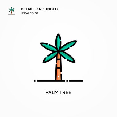 Palmiye ağacı vektör simgesi. Modern vektör illüstrasyon kavramları. Düzenlemesi ve kişiselleştirmesi kolay.